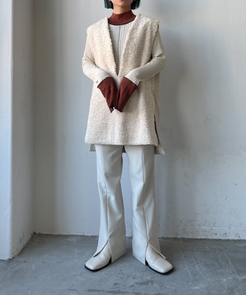 Solace（ソレイス）の「ボア切替ベスト（ベスト・レディース・グレー/ベージュ/ナチュラル・FREE）」の20枚目の写真