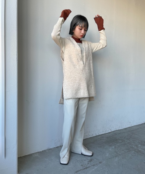 Solace（ソレイス）の「ボア切替ベスト（ベスト・レディース・グレー/ベージュ/ナチュラル・FREE）」の19枚目の写真