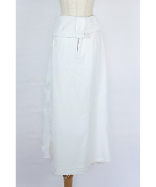 AULA AILA(アウラアイラ)の「ナイロンコンビネーションデニムスカート(デニムスカート・レディース・ライトブルー/インディゴブルー/オフホワイト・1/0)」の8枚目の写真