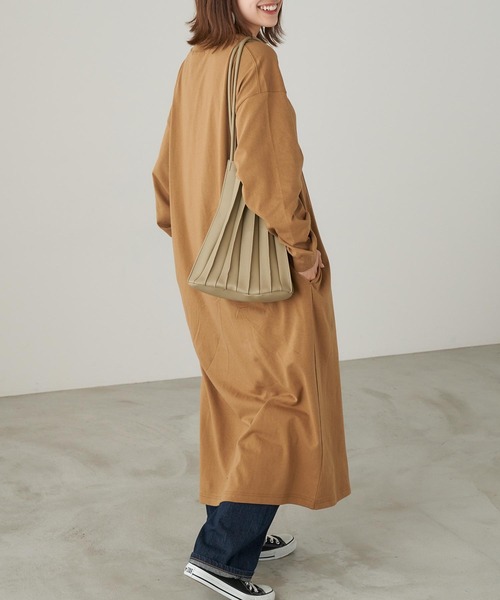 Chaco closet(チャコ クローゼット)の「サイドポケット付き コットンマキシ丈ロングワンピース(ワンピース・レディース・ベージュ/カーキ/イエロー/ネイビー/ライトベージュ/ブラック・FREE)」の7枚目の写真