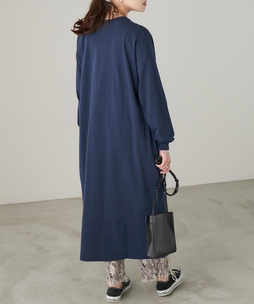 Chaco closet(チャコ クローゼット)の「サイドポケット付き コットンマキシ丈ロングワンピース(ワンピース・レディース・ベージュ/カーキ/イエロー/ネイビー/ライトベージュ/ブラック・FREE)」の17枚目の写真