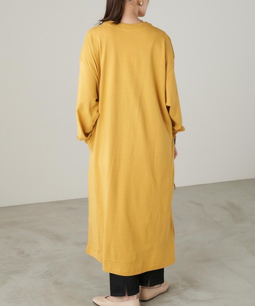 Chaco closet(チャコ クローゼット)の「サイドポケット付き コットンマキシ丈ロングワンピース(ワンピース・レディース・ベージュ/カーキ/イエロー/ネイビー/ライトベージュ/ブラック・FREE)」の19枚目の写真