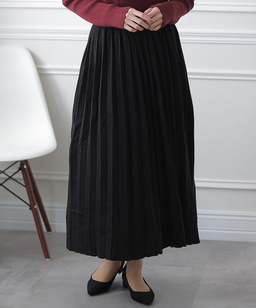 ElegChic(エレグシック)の「カシミアタッチニット プリーツ スカート (スカート・レディース・ブラック/ベージュ/ネイビー・X-LARGE/MEDIUM/XXX-LARGE)」の8枚目の写真
