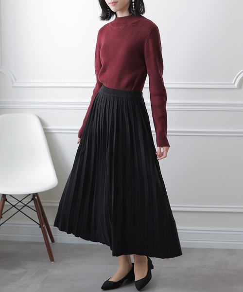 ElegChic(エレグシック)の「カシミアタッチニット プリーツ スカート (スカート・レディース・ブラック/ベージュ/ネイビー・X-LARGE/MEDIUM/XXX-LARGE)」の11枚目の写真