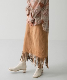 KBF | フェイクスエードフリンジスカート(スカート)