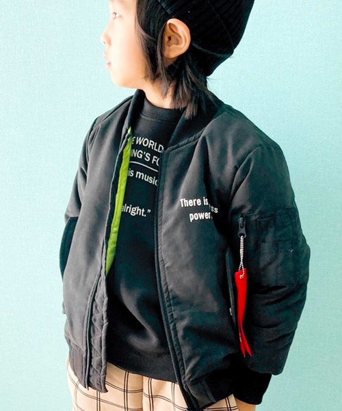 THE CASUAL（カジュアル）の「中綿入りMA-1ジャケット キッズ（MA-1・キッズ・カーキ/ブラック/カーキ系/ブラック系/チャコール/グレー系・120cm/160cm/150cm/130cm/140cm/110cm）」の13枚目の写真