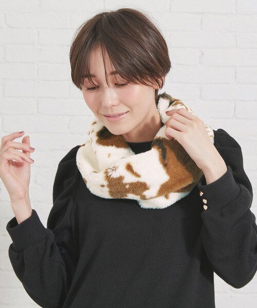 DRESKIP（ドレスキップ）の「◆【アニマル柄/無地】アソートフェイクファースヌード（ネックウォーマー/スヌード・レディース・グレー/ブラック/ベージュ/ブラウン系1/ブラウン系その他2/ブラック系3/ブラウン系4/ブラウン系6・00）」の15枚目の写真