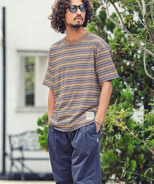 MARBLES(マーブルズ)の「mt7551-VNTG MULTI BORDER TEE Tシャツ(Tシャツ/カットソー・メンズ・ホワイト/ベージュ・M/L/XL/S)」の5枚目の写真