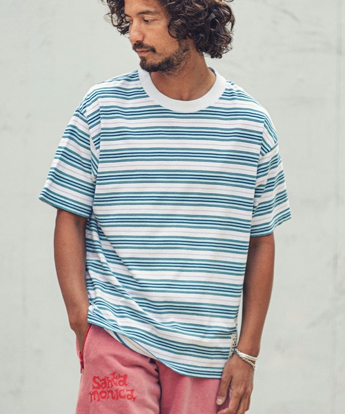 MARBLES(マーブルズ)の「mt7551-VNTG MULTI BORDER TEE Tシャツ(Tシャツ/カットソー・メンズ・ホワイト/ベージュ・M/L/XL/S)」の7枚目の写真