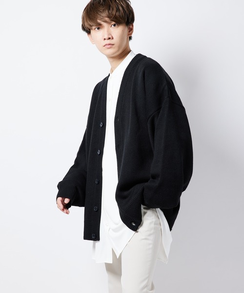 re_k by JUNRED（レクバイジュンレッド）の「re_k by JUNRED / バルーンスリーブBIGカーディガン（カーディガン/ボレロ・メンズ・モスグリーン/ブラウン/ブラック・S/M/L）」の6枚目の写真