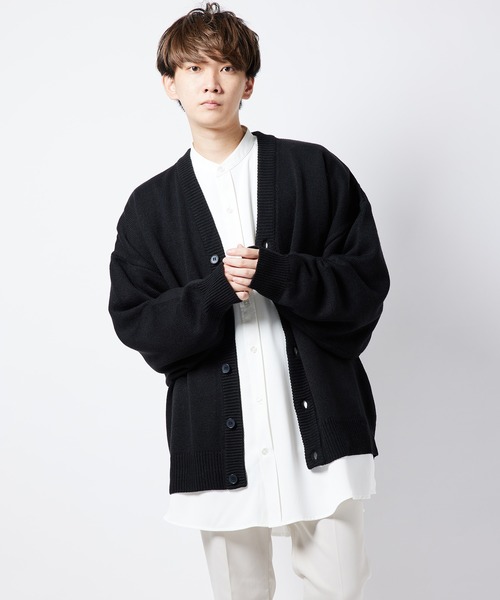 re_k by JUNRED（レクバイジュンレッド）の「re_k by JUNRED / バルーンスリーブBIGカーディガン（カーディガン/ボレロ・メンズ・モスグリーン/ブラウン/ブラック・S/M/L）」の7枚目の写真