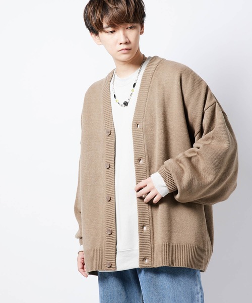 re_k by JUNRED（レクバイジュンレッド）の「re_k by JUNRED / バルーンスリーブBIGカーディガン（カーディガン/ボレロ・メンズ・モスグリーン/ブラウン/ブラック・S/M/L）」の10枚目の写真