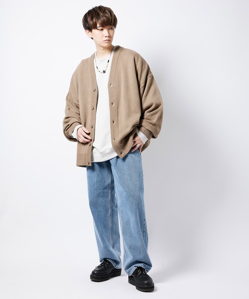 re_k by JUNRED（レクバイジュンレッド）の「re_k by JUNRED / バルーンスリーブBIGカーディガン（カーディガン/ボレロ・メンズ・モスグリーン/ブラウン/ブラック・S/M/L）」の12枚目の写真