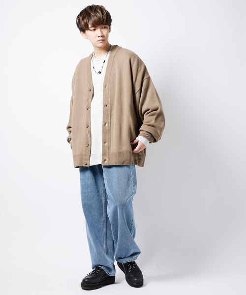 re_k by JUNRED（レクバイジュンレッド）の「re_k by JUNRED / バルーンスリーブBIGカーディガン（カーディガン/ボレロ・メンズ・モスグリーン/ブラウン/ブラック・S/M/L）」の13枚目の写真