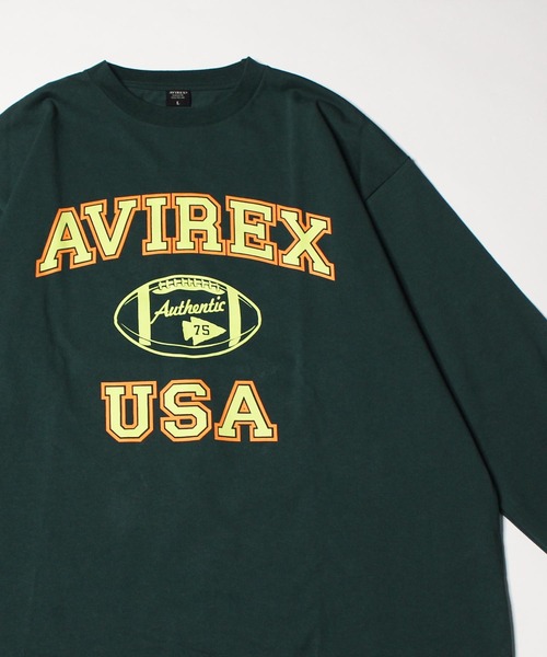 AVIREX（アヴィレックス）の「【WEB&DEPOT限定】ロングスリーブティーシャツ バーシティロゴ / L/S TEE VARSITY LOGO / アヴィレックス / AVIREX（Tシャツ/カットソー・メンズ・ライトグレー/ブラック/ダークグリーン/バーガンディー・MEDIUM/LARGE/X-LARGE/XX-LARGE）」の3枚目の写真