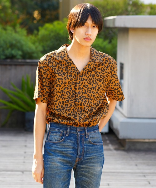 BANKS(バンクス)の「SS SHIRT/BANKS(バンクス)リラックスフィットレオパードデザイン総柄開襟半袖シャツ(シャツ/ブラウス・メンズ・キャメル/ブラック・SMALL/MEDIUM/LARGE/X-LARGE)」の7枚目の写真