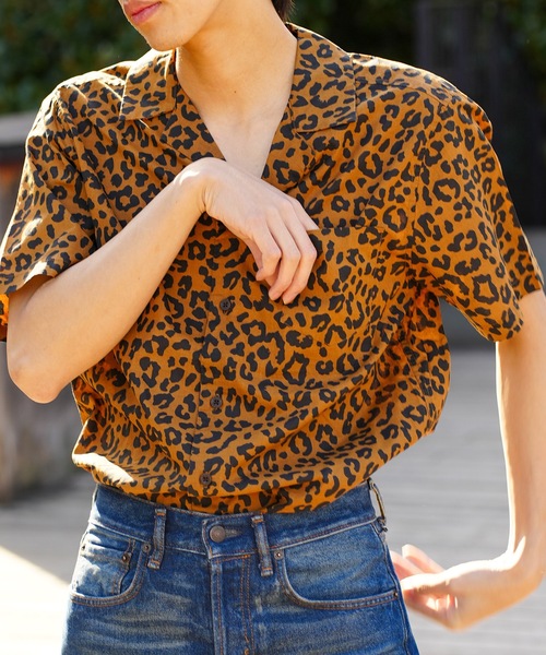 BANKS(バンクス)の「SS SHIRT/BANKS(バンクス)リラックスフィットレオパードデザイン総柄開襟半袖シャツ(シャツ/ブラウス・メンズ・キャメル/ブラック・SMALL/MEDIUM/LARGE/X-LARGE)」の9枚目の写真