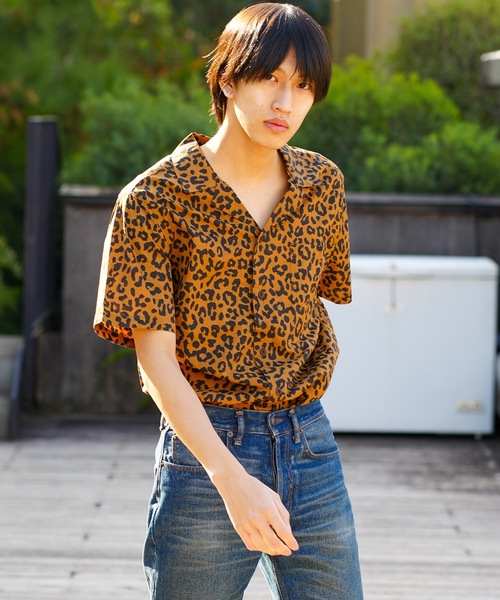 BANKS(バンクス)の「SS SHIRT/BANKS(バンクス)リラックスフィットレオパードデザイン総柄開襟半袖シャツ(シャツ/ブラウス・メンズ・キャメル/ブラック・SMALL/MEDIUM/LARGE/X-LARGE)」の10枚目の写真
