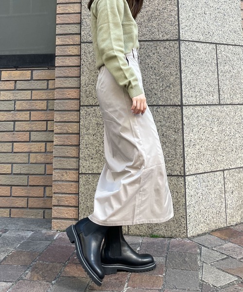 HEYUMM（ヘユム）の「シャンブレーナロータイトスカート（スカート・レディース・ベージュ/ピンク/グリーン・ONE）」の20枚目の写真