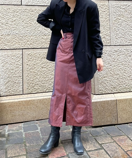 HEYUMM（ヘユム）の「シャンブレーナロータイトスカート（スカート・レディース・ベージュ/ピンク/グリーン・ONE）」の21枚目の写真