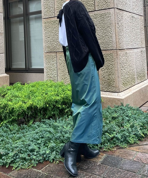 HEYUMM（ヘユム）の「シャンブレーナロータイトスカート（スカート・レディース・ベージュ/ピンク/グリーン・ONE）」の16枚目の写真