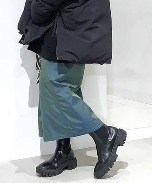 HEYUMM（ヘユム）の「シャンブレーナロータイトスカート（スカート・レディース・ベージュ/ピンク/グリーン・ONE）」の6枚目の写真