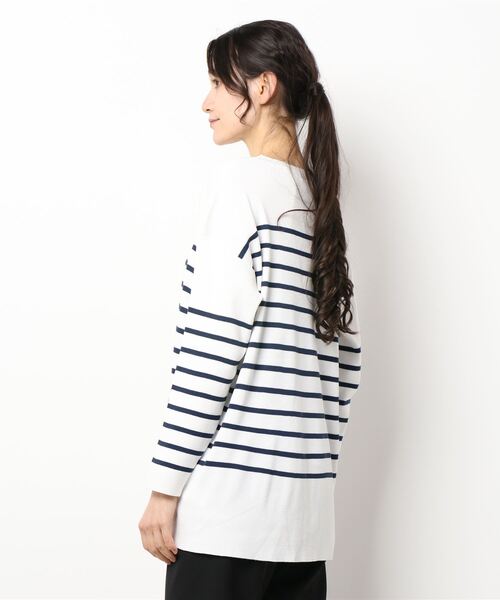 coca（coca）（コカ）の「【ユニセックス】ボーダーニットトップス（ニット/セーター・レディース・ホワイト/ブラック・M/L）」の11枚目の写真