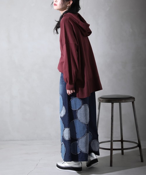 osharewalker（オシャレウォーカー）の「【廃盤】『ドットパッチワークデニムスカート』（デニムスカート・レディース・ブルー・1/2）」の11枚目の写真