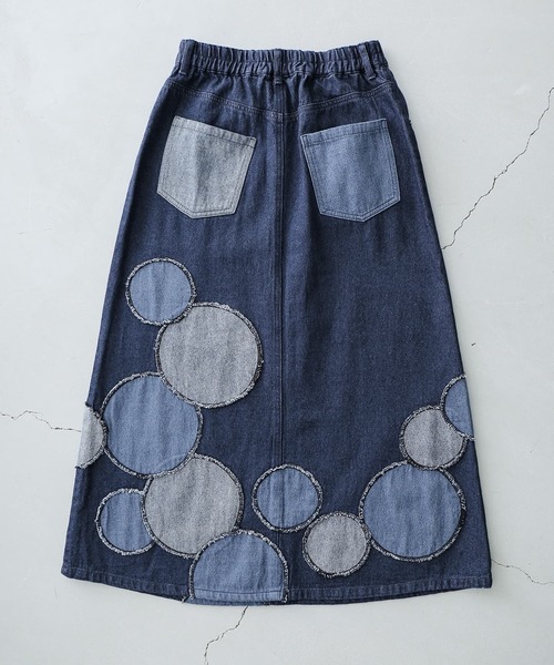 osharewalker（オシャレウォーカー）の「【廃盤】『ドットパッチワークデニムスカート』（デニムスカート・レディース・ブルー・1/2）」の19枚目の写真