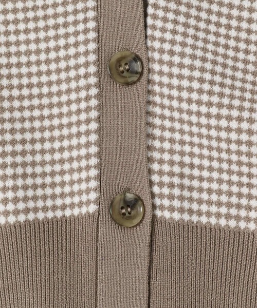 mysty woman（ミスティウーマン）の「幾何柄ショートカーディガン 264938（カーディガン/ボレロ・レディース・ブラック/ベージュ/ネイビー/ラベンダー・FREE）」の12枚目の写真