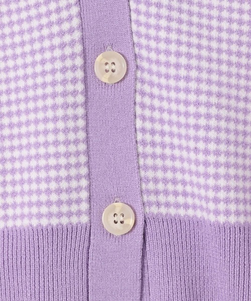 mysty woman（ミスティウーマン）の「幾何柄ショートカーディガン 264938（カーディガン/ボレロ・レディース・ブラック/ベージュ/ネイビー/ラベンダー・FREE）」の9枚目の写真