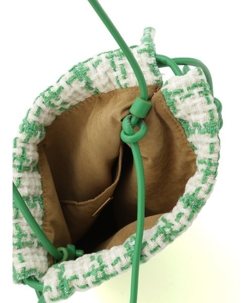 Mila Owen（ミラオーウェン）の「ツイードミニドロストバッグ（ショルダーバッグ・レディース・ブラック/グリーン・FREE）」の9枚目の写真