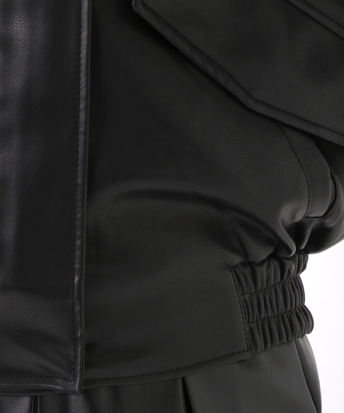 レザージャケット・コート [NASTY FANCY CLUB] MINIMAL CROP LEATHER JACKET 関税込☆NASTY FANCY CLUB☆[NF] MINIMAL CROP LEATHER JACKE.T