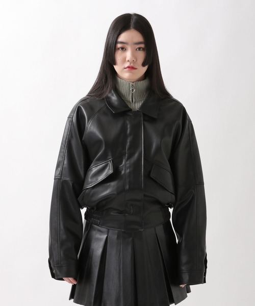 レザージャケット・コート [NASTY FANCY CLUB] MINIMAL CROP LEATHER JACKET MUSINSA公式 | FANCY CLUB [NF] Bike Crop Leather Jacket