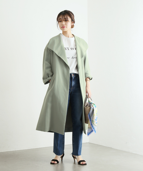 La TOTALITE(ラトータリテ)の「ショールカラードルマンコート◆(その他アウター・レディース・ベージュ/ネイビー/グリーン・38/36)」の9枚目の写真