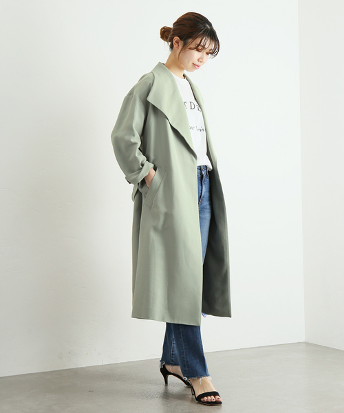 La TOTALITE(ラトータリテ)の「ショールカラードルマンコート◆(その他アウター・レディース・ベージュ/ネイビー/グリーン・38/36)」の12枚目の写真
