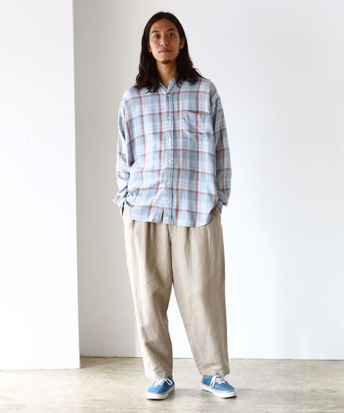 BEAMS（ビームス）の「BEAMS / リネン 2プリーツ アンクル（スラックス・メンズ・ブラック/ベージュ系その他・L/S/XL/M）」の9枚目の写真