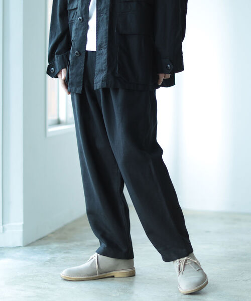 BEAMS（ビームス）の「BEAMS / リネン 2プリーツ アンクル（スラックス・メンズ・ブラック/ベージュ系その他・L/S/XL/M）」の13枚目の写真
