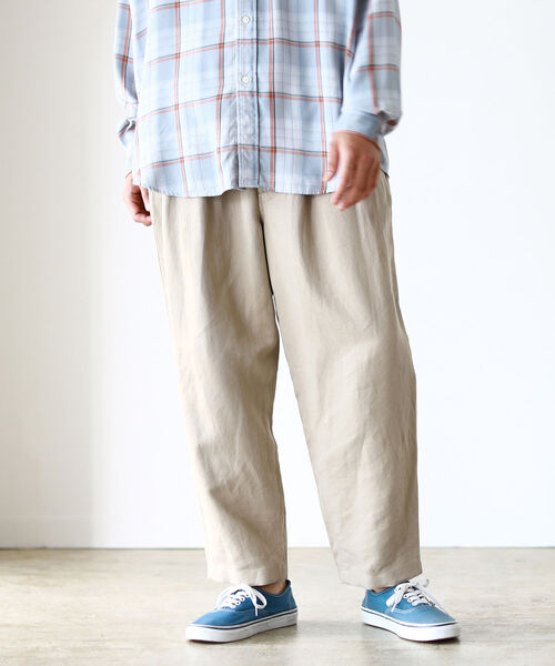 BEAMS（ビームス）の「BEAMS / リネン 2プリーツ アンクル（スラックス・メンズ・ブラック/ベージュ系その他・L/S/XL/M）」の15枚目の写真