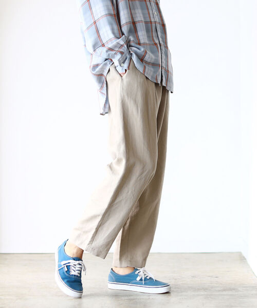 BEAMS（ビームス）の「BEAMS / リネン 2プリーツ アンクル（スラックス・メンズ・ブラック/ベージュ系その他・L/S/XL/M）」の16枚目の写真