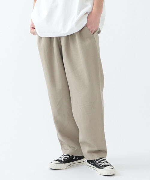 BEAMS（ビームス）の「BEAMS / リネン 2プリーツ アンクル（スラックス・メンズ・ブラック/ベージュ系その他・L/S/XL/M）」の3枚目の写真