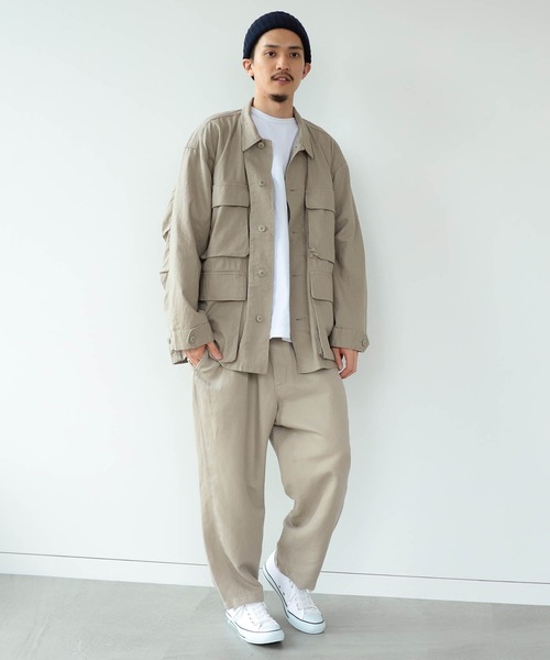 BEAMS（ビームス）の「BEAMS / リネン 2プリーツ アンクル（スラックス・メンズ・ブラック/ベージュ系その他・L/S/XL/M）」の6枚目の写真