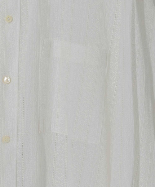 MAISON SPECIAL(メゾンスペシャル)の「《ユニセックスアイテム》フラワーレースプライムオーバーシャツコート【MAISON SPECIAL/メゾンスペシャル】(シャツ/ブラウス・メンズ・オフホワイト/ブラック・1/2)」の9枚目の写真