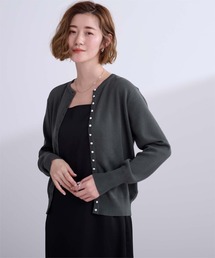 UR'S | 2wayﾊﾟｰﾙ釦ﾆｯﾄｶｰﾃﾞｨｶﾞﾝ(カーディガン/ボレロ)