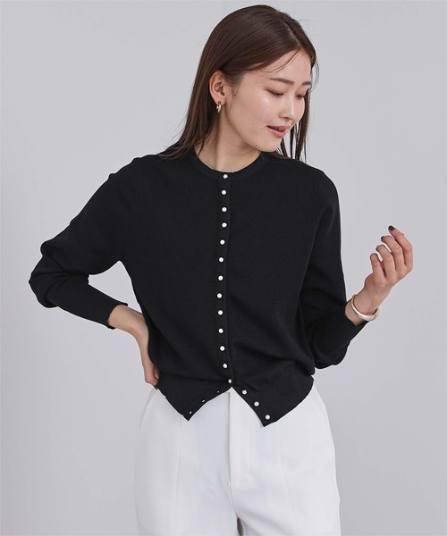 UR'S（ユアーズ）の「2wayパール釦ニットカーディガン（カーディガン/ボレロ・レディース・ネイビー/ブラック/ブルー/チャコール/パープル/グリーン/アイボリー/オレンジ/ホワイト/ホワイト系その他/キャメル/グレイッシュブルー/ラベンダー/ライトグレー/モカ/ブルー系その他・M/S/L）」の22枚目の写真