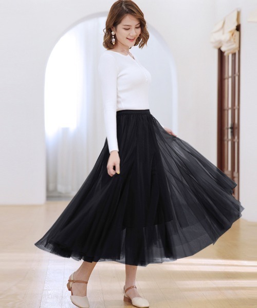 未使用DOMELLEドメル チュールフレアスカート巻きスカート 黒 未使用DOMELLEドメル チュールフレアスカート巻きスカート 黒 チュール