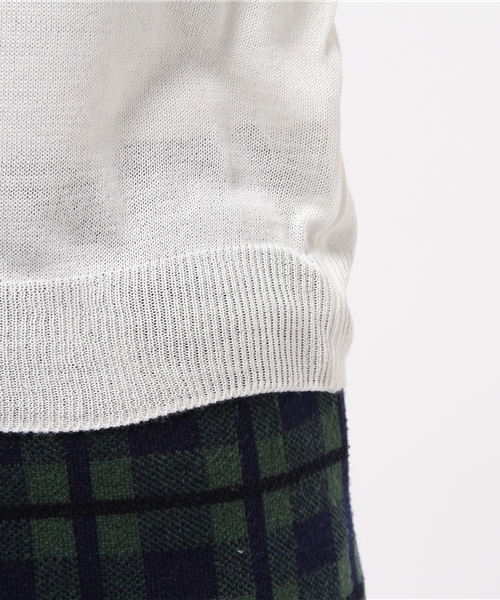 WEGO（ウィゴー）の「WEGO/シースルー切替ニット（ニット/セーター・レディース・オフホワイト/ライトグレー/サックスブルー/ネイビー・FREE）」の5枚目の写真
