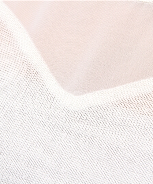 WEGO（ウィゴー）の「WEGO/シースルー切替ニット（ニット/セーター・レディース・オフホワイト/ライトグレー/サックスブルー/ネイビー・FREE）」の6枚目の写真