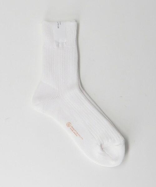 BEAUTY&YOUTH UNITED ARROWS（ビューティーアンドユースユナイテッドアローズ）の「BY リブ ソックス（ソックス/靴下・レディース・ホワイト/ピンク/ケリー・FREE）」の2枚目の写真
