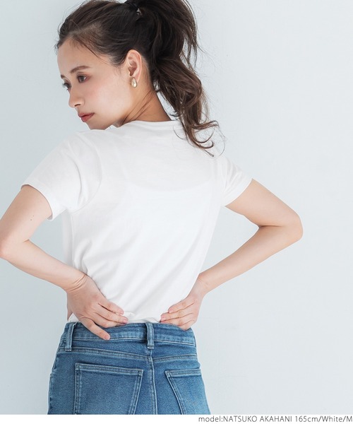 coca（coca）（コカ）の「USAセットインスリーブTシャツ（Tシャツ/カットソー・レディース・ホワイト/ブラック/ブルー・M/L）」の6枚目の写真